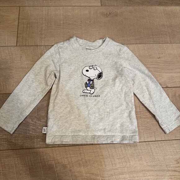 JANIE AND JACK SNOOPY GRAY LONG SLEEVE T SHIRT 2T - Picture 1 of 6